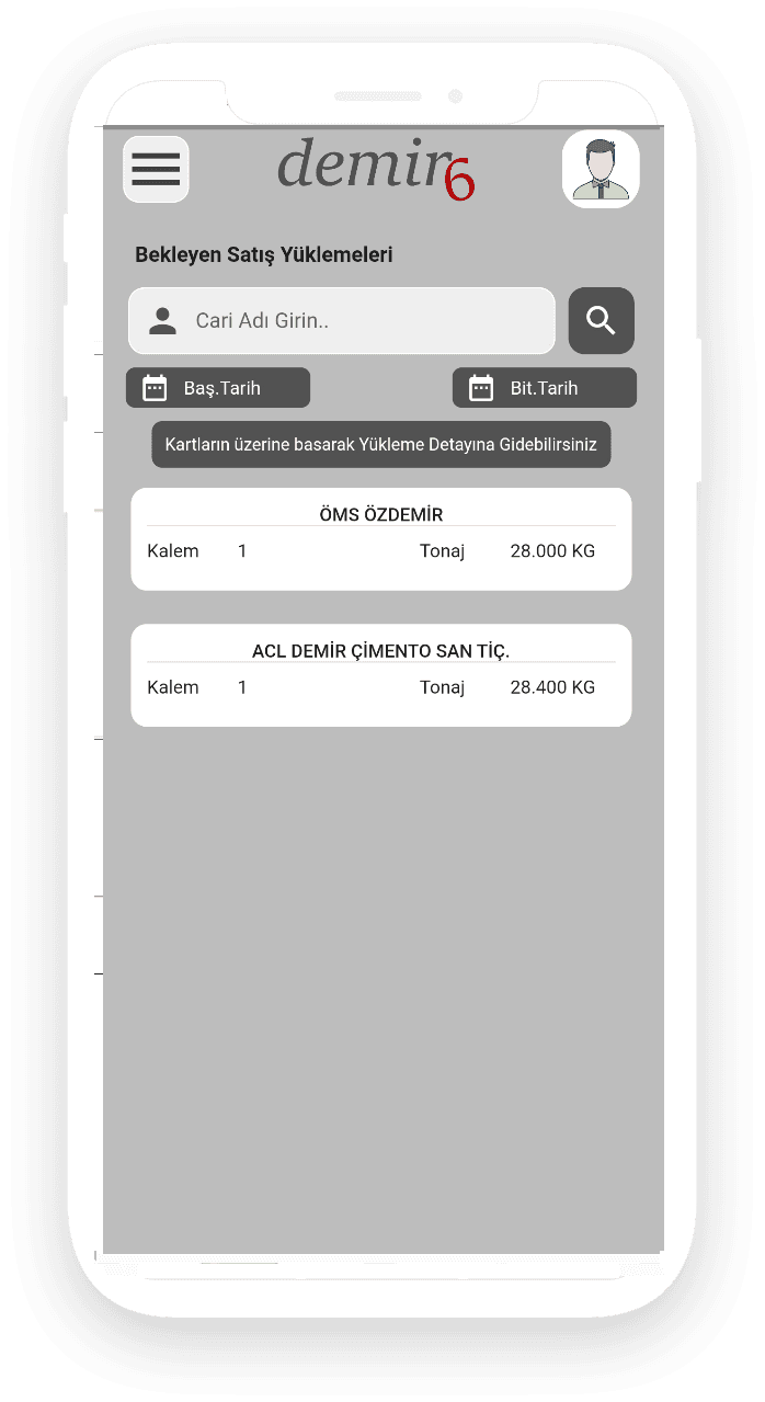 Demir6 Mobile App Screen 5