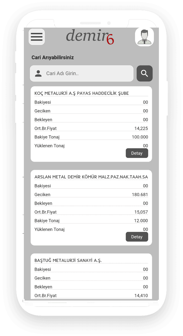 Demir6 Mobile App Screen 6
